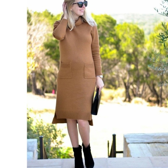CAARA Turtleneck Sweater Dress tobacco color - Picture 10 of 16
